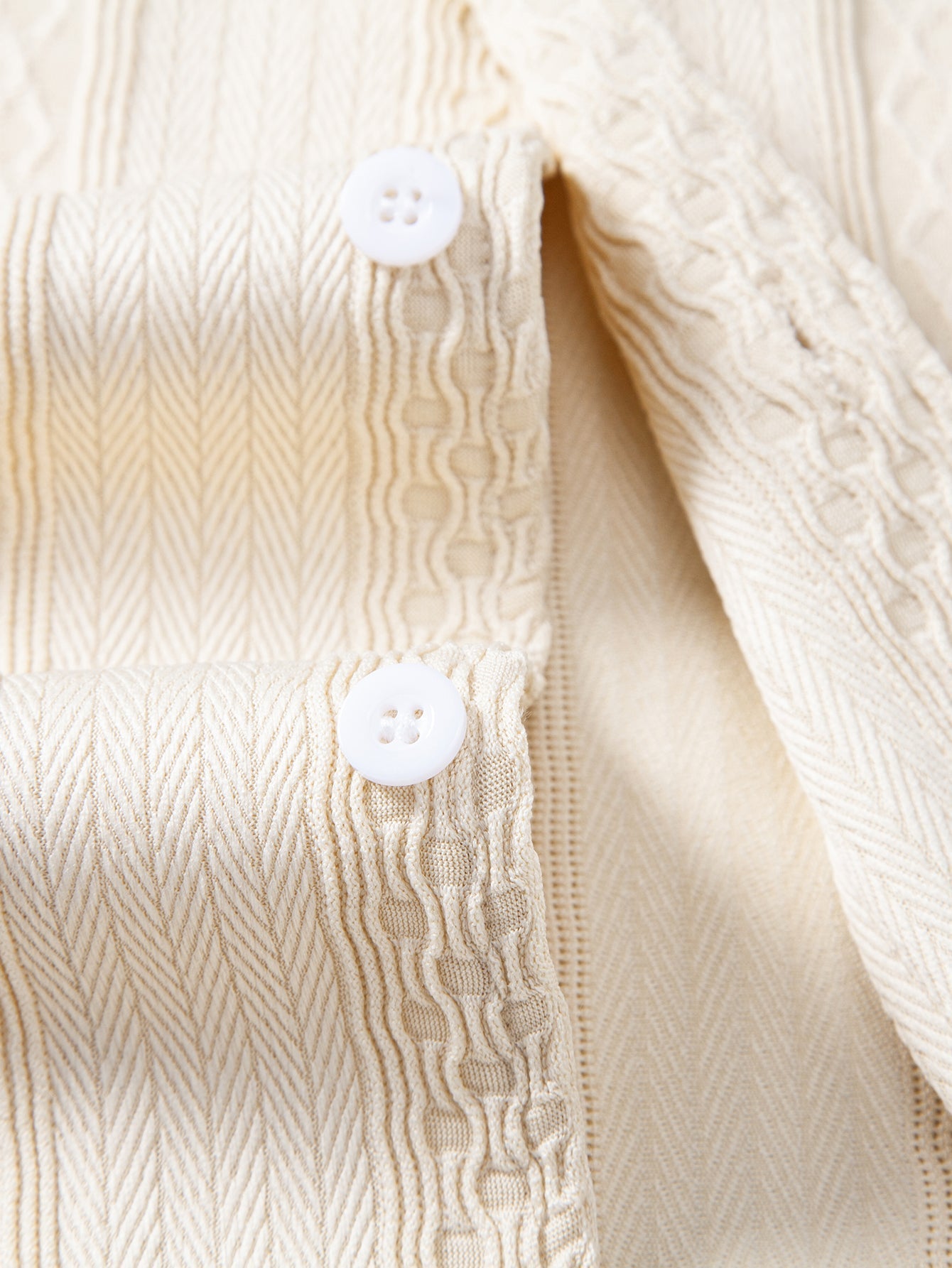 Geometric Patterned Jacquard Button-Up Shirt