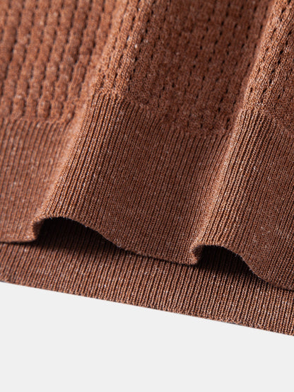 Johnny Collar Knit Polo with Contrast Stripe Trim and Pocket