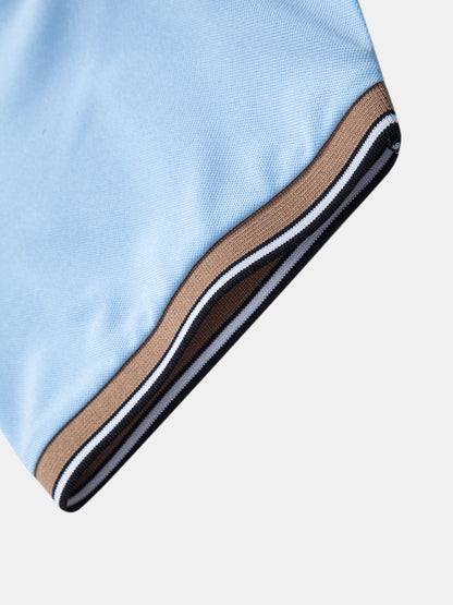 Striped Collar Polo with Contrast Details