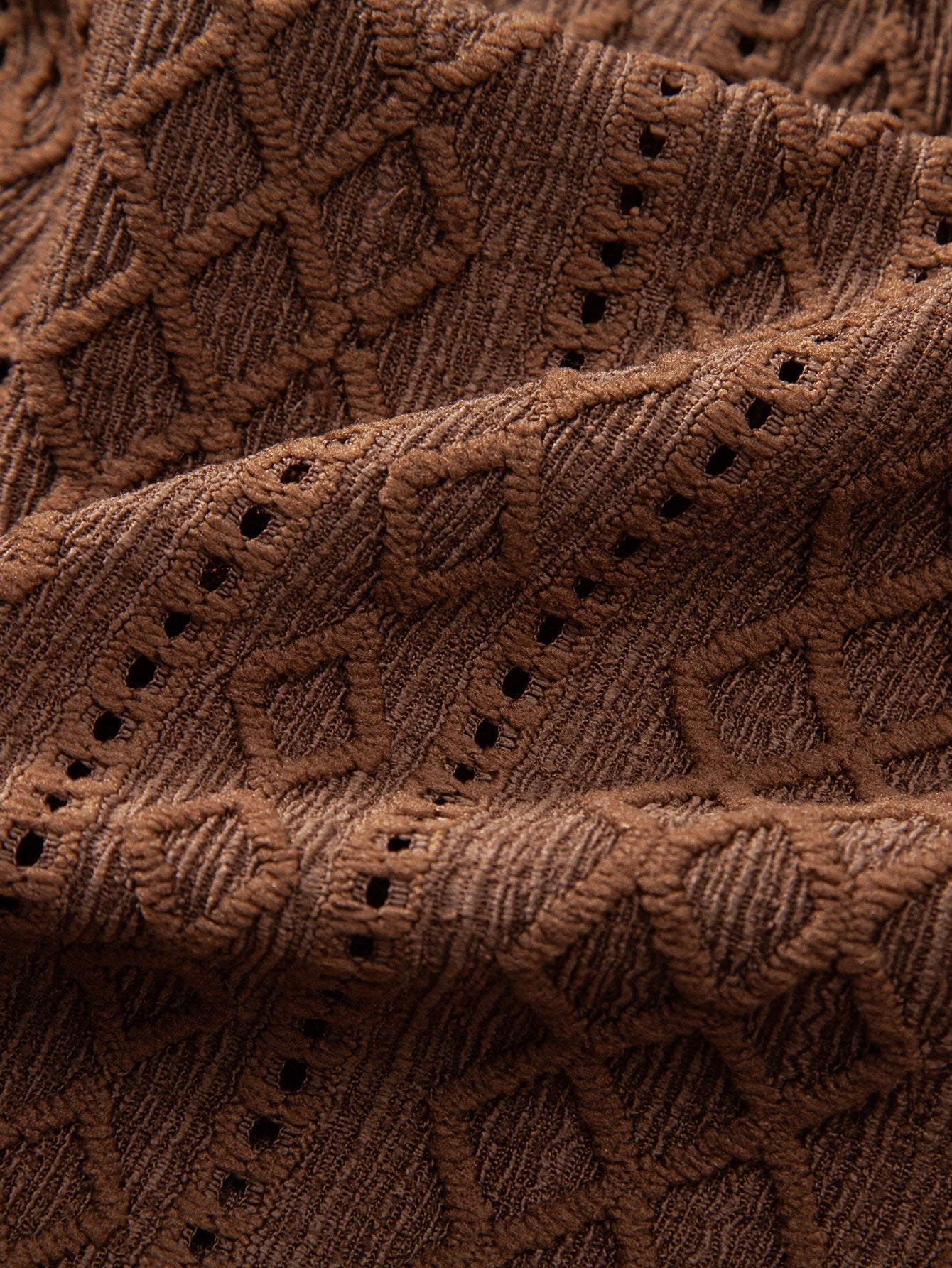 Jacquard Rhombus Button-Up Shirt & Crinkle Textured 5" Drawstring Shorts