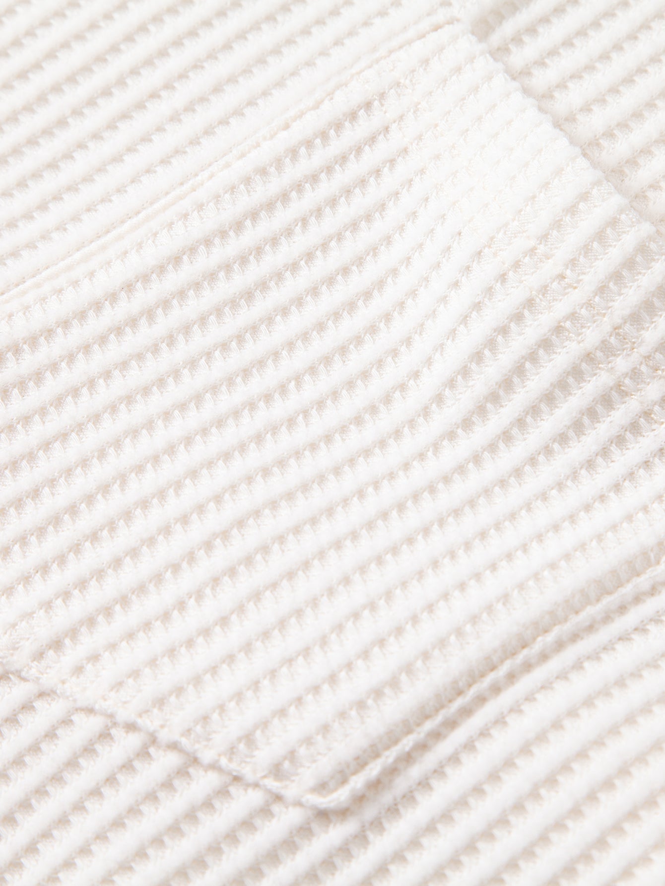 Two-Piece Contrast Waffle Set: T-Shirt with Pocket & Drawstring Knitted Pants