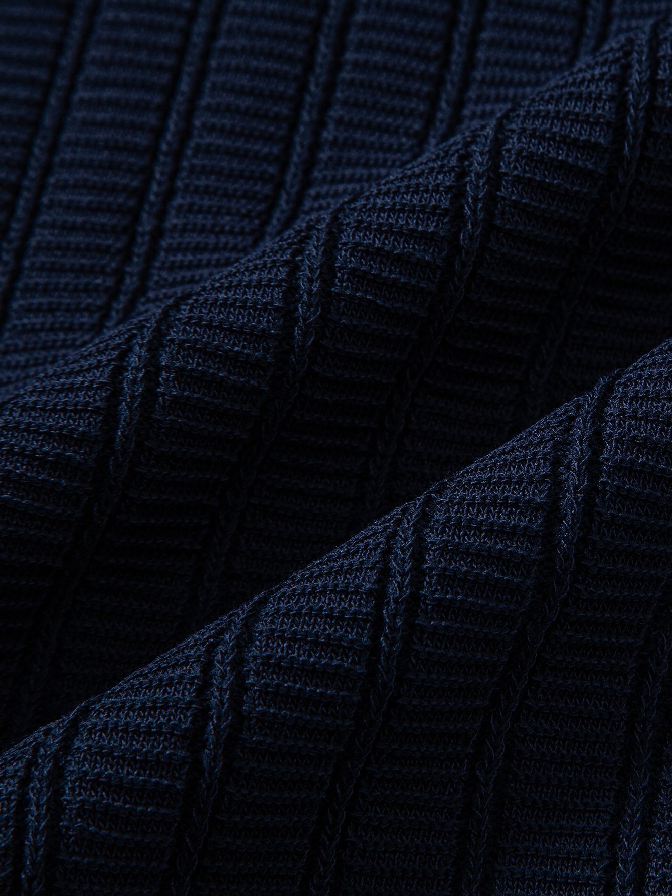 Textured Contrast Johnny Collar Knit Polo with Drawstring Waffle Knit Pants