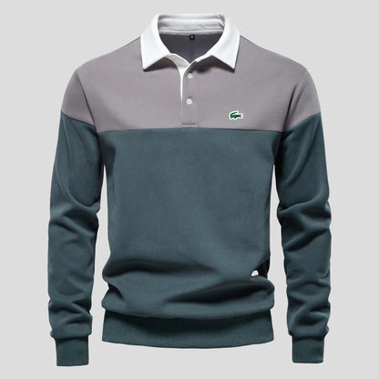 Deluxe Color-Block Cotton Pullover Hoodie