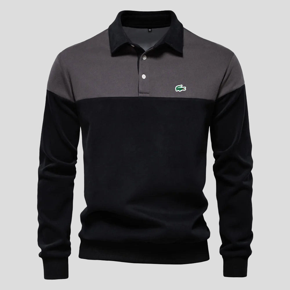 Deluxe Color-Block Cotton Pullover Hoodie