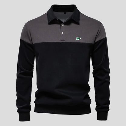 Deluxe Color-Block Cotton Pullover Hoodie
