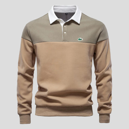 Deluxe Color-Block Cotton Pullover Hoodie