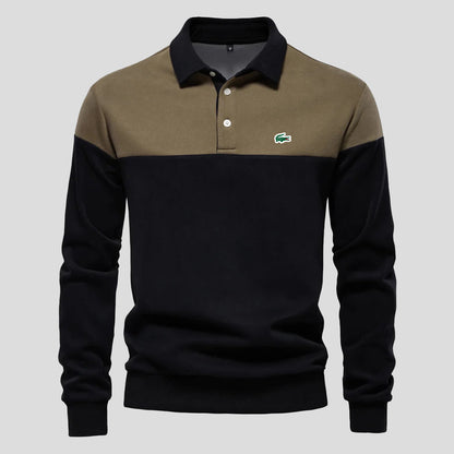 Deluxe Color-Block Cotton Pullover Hoodie
