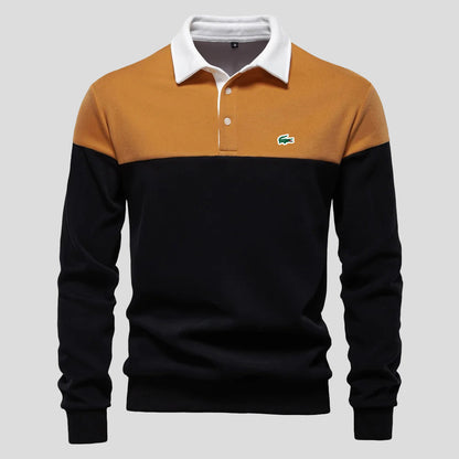Deluxe Color-Block Cotton Pullover Hoodie