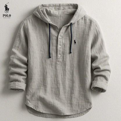 Luxury Linen-Cotton Hooded Shirt