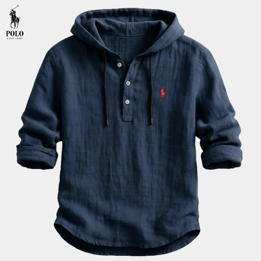 Luxury Linen-Cotton Hooded Shirt
