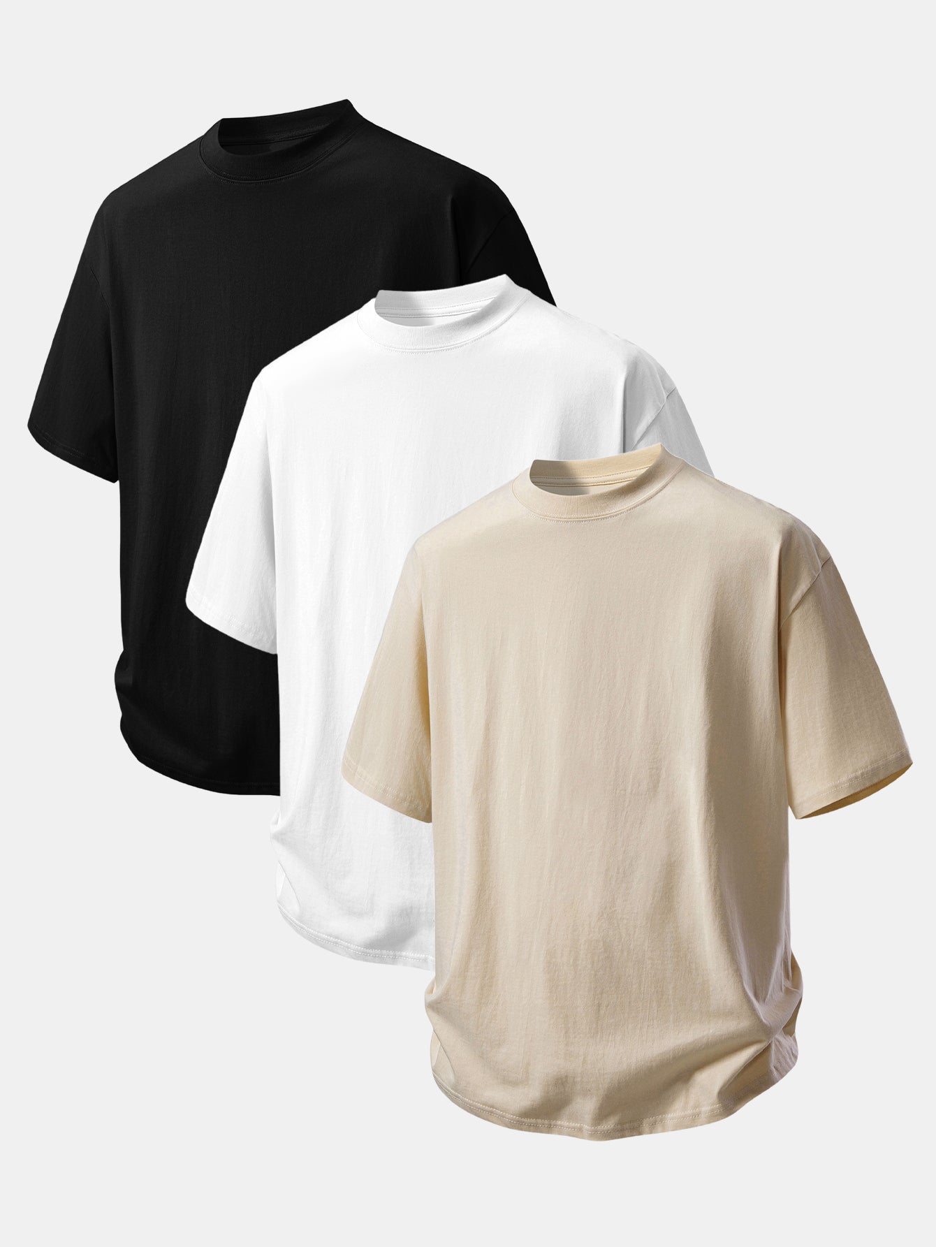 Set of 3 Relaxed Fit Cotton T-Shirts