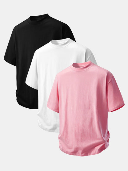 Set of 3 Relaxed Fit Cotton T-Shirts